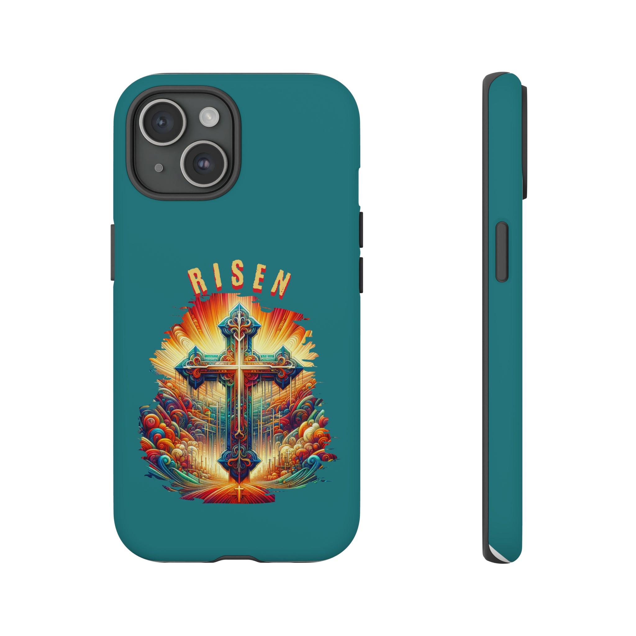 He is Risen Christian Cross Phone Case for iPhone 15 Series and Samsung S23 Series - Encore2woiPhone 15Matte