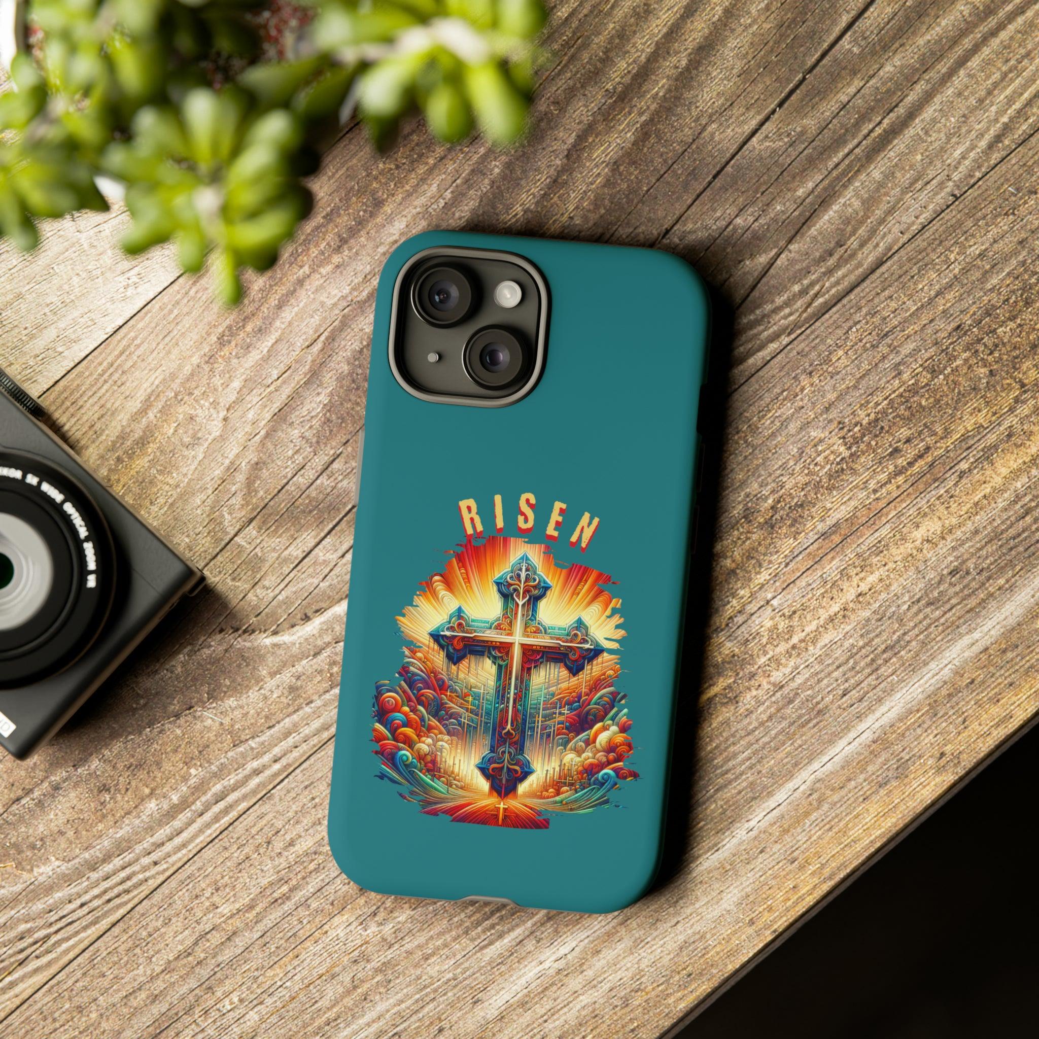 He is Risen Christian Cross Phone Case for iPhone 15 Series and Samsung S23 Series - Encore2woiPhone 15 Pro MaxMatte