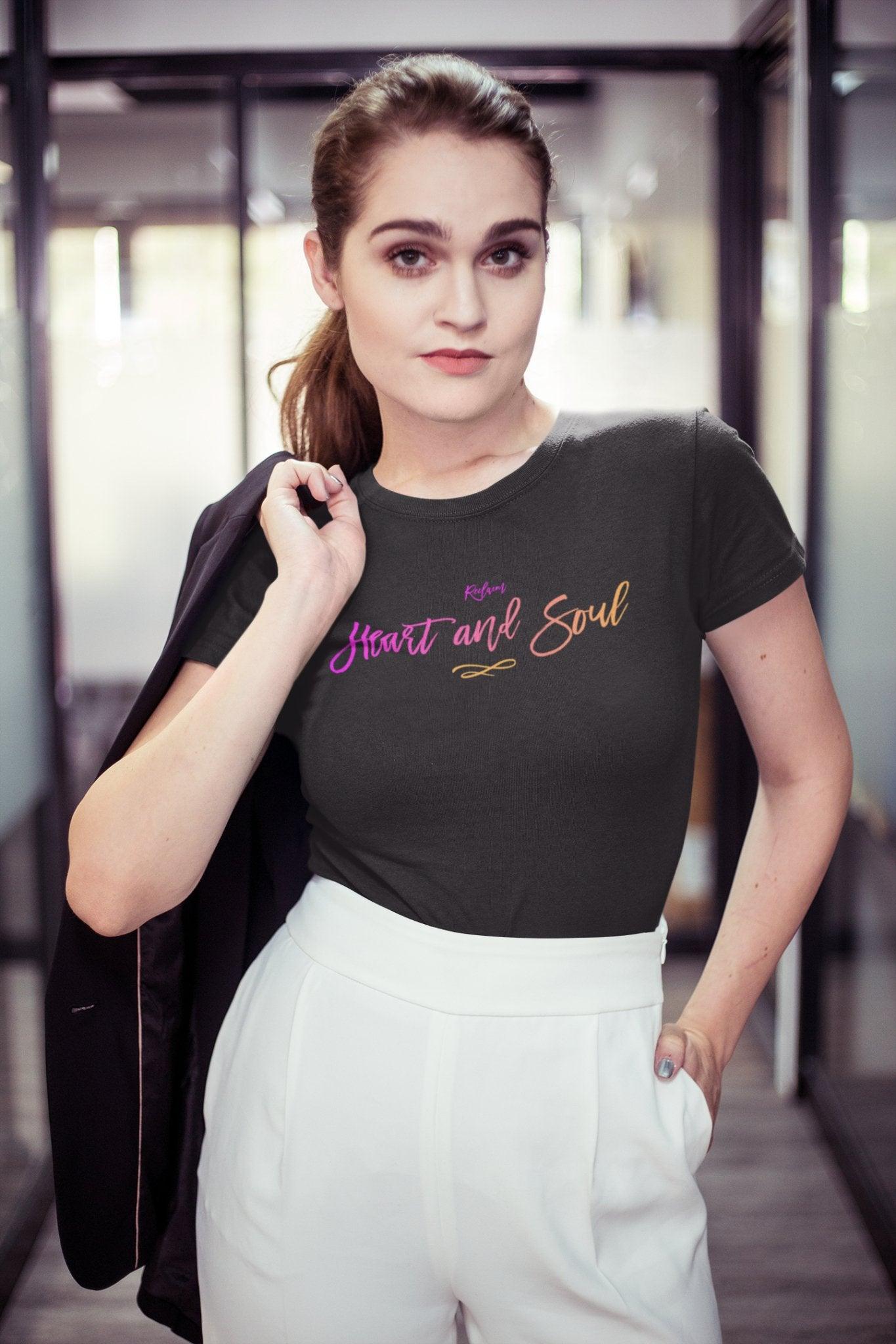 Heart and Soul Women's Unisex Short Sleeve Tee - Encore2woTrue RoyalS