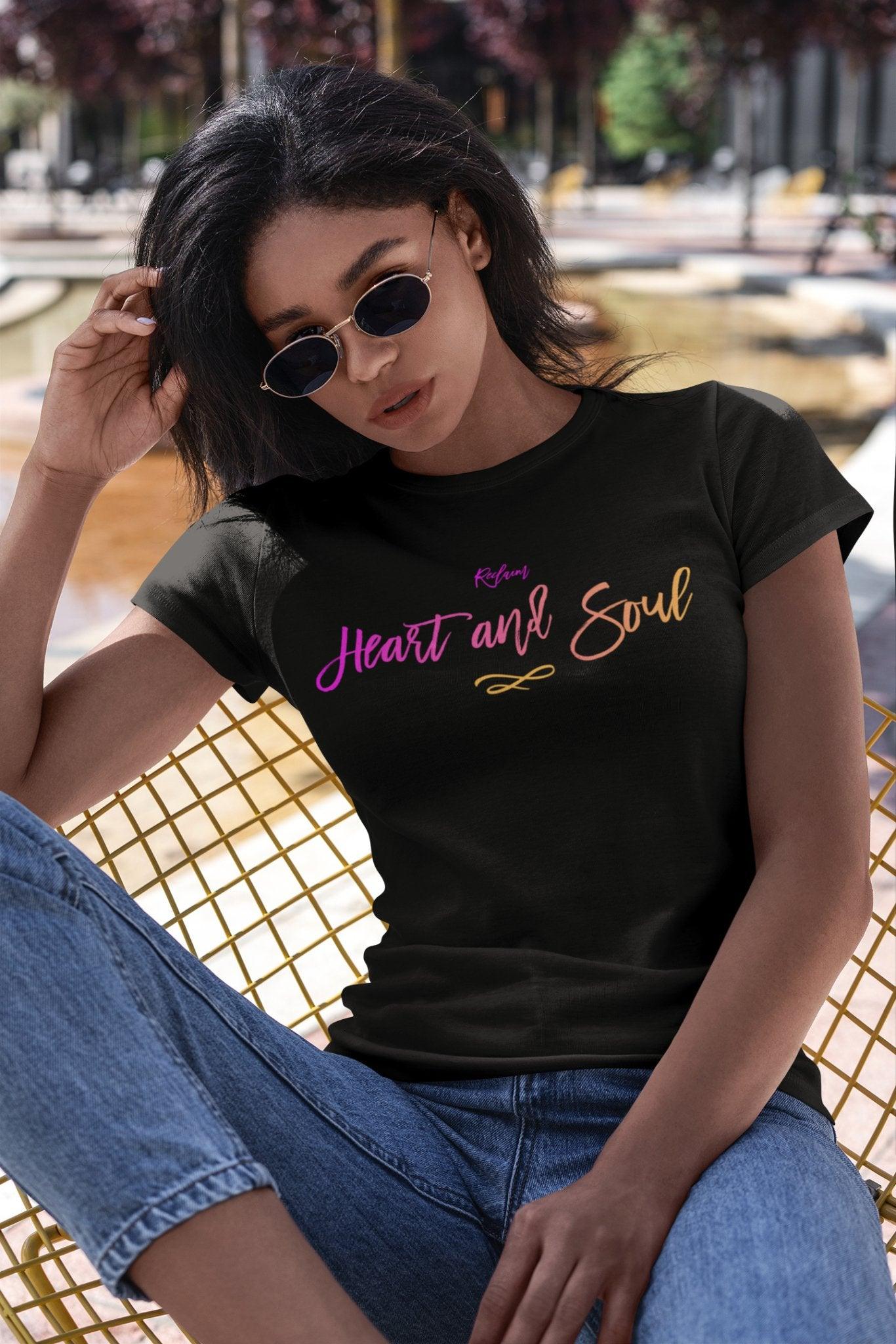 Heart and Soul Women's Unisex Short Sleeve Tee - Encore2woBlackL