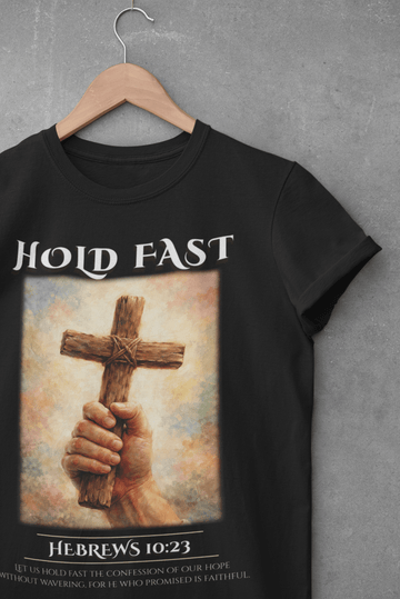 Hold Fast Hebrews 10:23 Comfort Colors 1717 Christian Graphic Tee - Encore2woBlackS