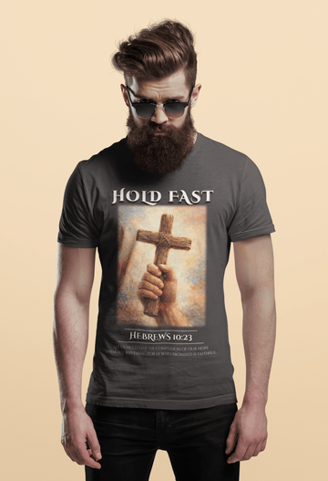 Hold Fast Hebrews 10:23 Comfort Colors 1717 Christian Graphic Tee - Encore2woGraphiteS