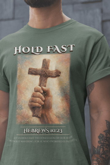 Hold Fast Hebrews 10:23 Comfort Colors 1717 Christian Graphic Tee - Encore2woBlue SpruceS
