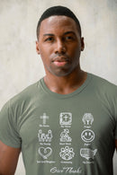 Icons of Faith and Life T-Shirt - Christian Virtues Design - Encore2woAutumnS