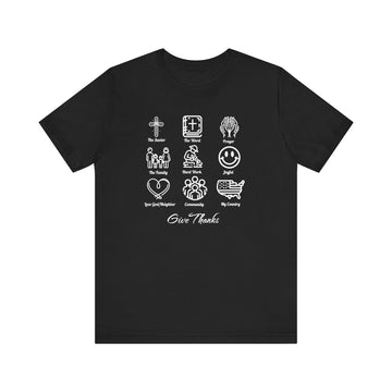 Icons of Faith and Life T-Shirt - Christian Virtues Design - Encore2woBlackS