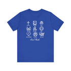 Icons of Faith and Life T-Shirt - Christian Virtues Design - Encore2woTrue RoyalS