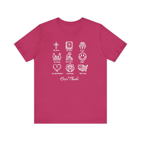 Icons of Faith and Life T-Shirt - Christian Virtues Design - Encore2woBerryS