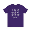 Icons of Faith and Life T-Shirt - Christian Virtues Design - Encore2woTeam PurpleS