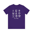 Icons of Faith and Life T-Shirt - Christian Virtues Design - Encore2woTeam PurpleS