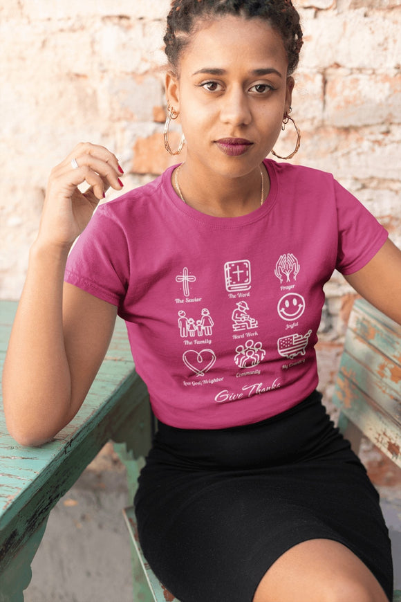 Icons of Faith and Life T-Shirt - Christian Virtues Design - Encore2woAutumnS