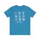 Icons of Faith and Life T-Shirt - Christian Virtues Design - Encore2woAquaS