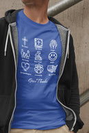 Icons of Faith and Life T-Shirt - Nine Christian Virtues and American Life Design - Encore2woAutumnS