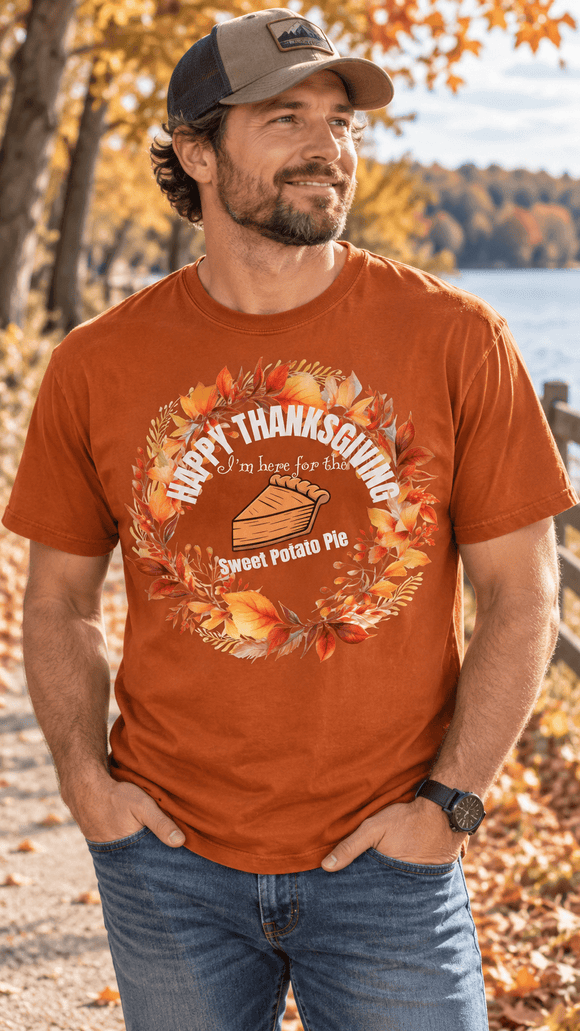I'm Here for the Sweet Potato Pie Thanksgiving Shirt – Matching Family & Women's Funny Tee | Comfort Colors - Encore2woRedS