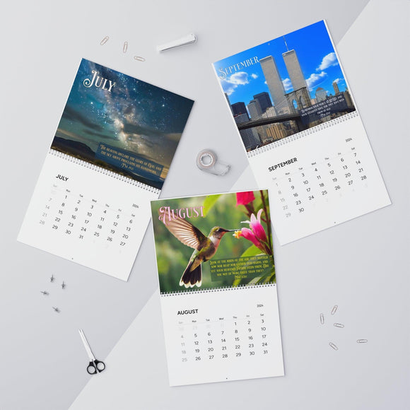 Inspired 2024 Bible - Centered Wall Calendar - Encore2wo14" x 11.5"Glossy