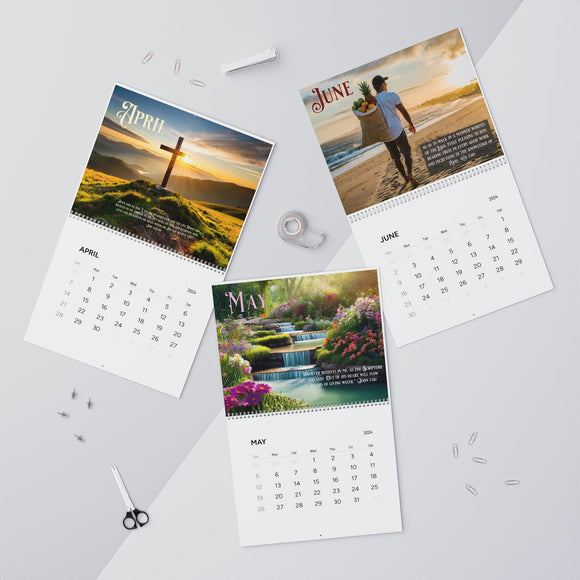 Inspired 2024 Bible - Centered Wall Calendar - Encore2wo14" x 11.5"Glossy