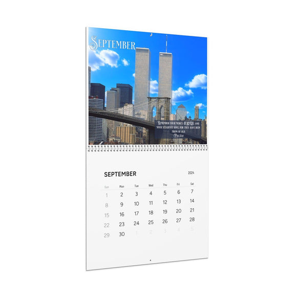 Inspired 2024 Bible - Centered Wall Calendar - Encore2wo14" x 11.5"Glossy