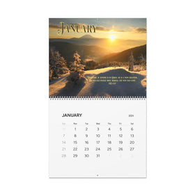 Inspired 2024 Bible - Centered Wall Calendar - Encore2wo14" x 11.5"Glossy