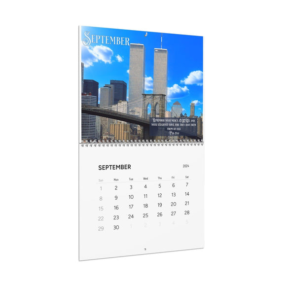 Inspired 2024 Bible - Centered Wall Calendar - Encore2wo14" x 11.5"Glossy