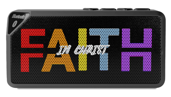 Inspiring "Faith in Christ" Jabbba Bluetooth Speaker - Graceful Sound for Believers - Encore2wo4.25" x 2.25"Black