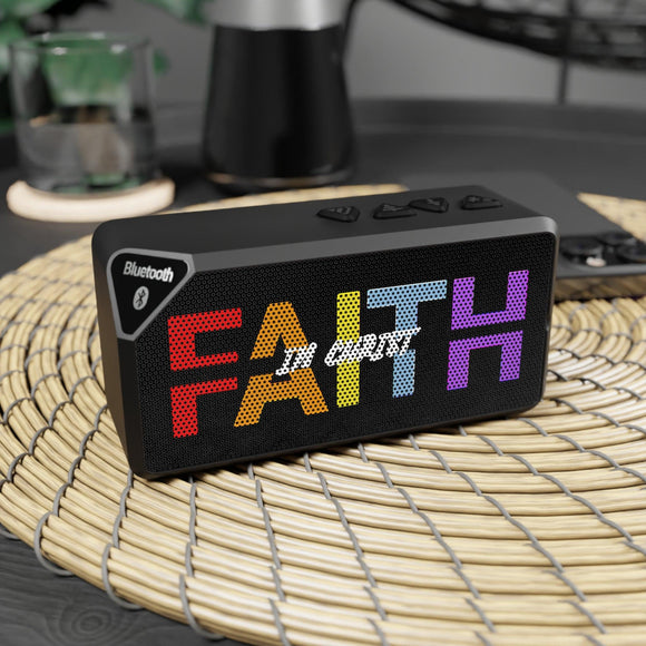 Inspiring "Faith in Christ" Jabbba Bluetooth Speaker - Graceful Sound for Believers - Encore2wo4.25" x 2.25"Black