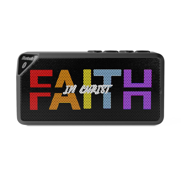 Inspiring "Faith in Christ" Jabbba Bluetooth Speaker - Graceful Sound for Believers - Encore2wo4.25" x 2.25"Black