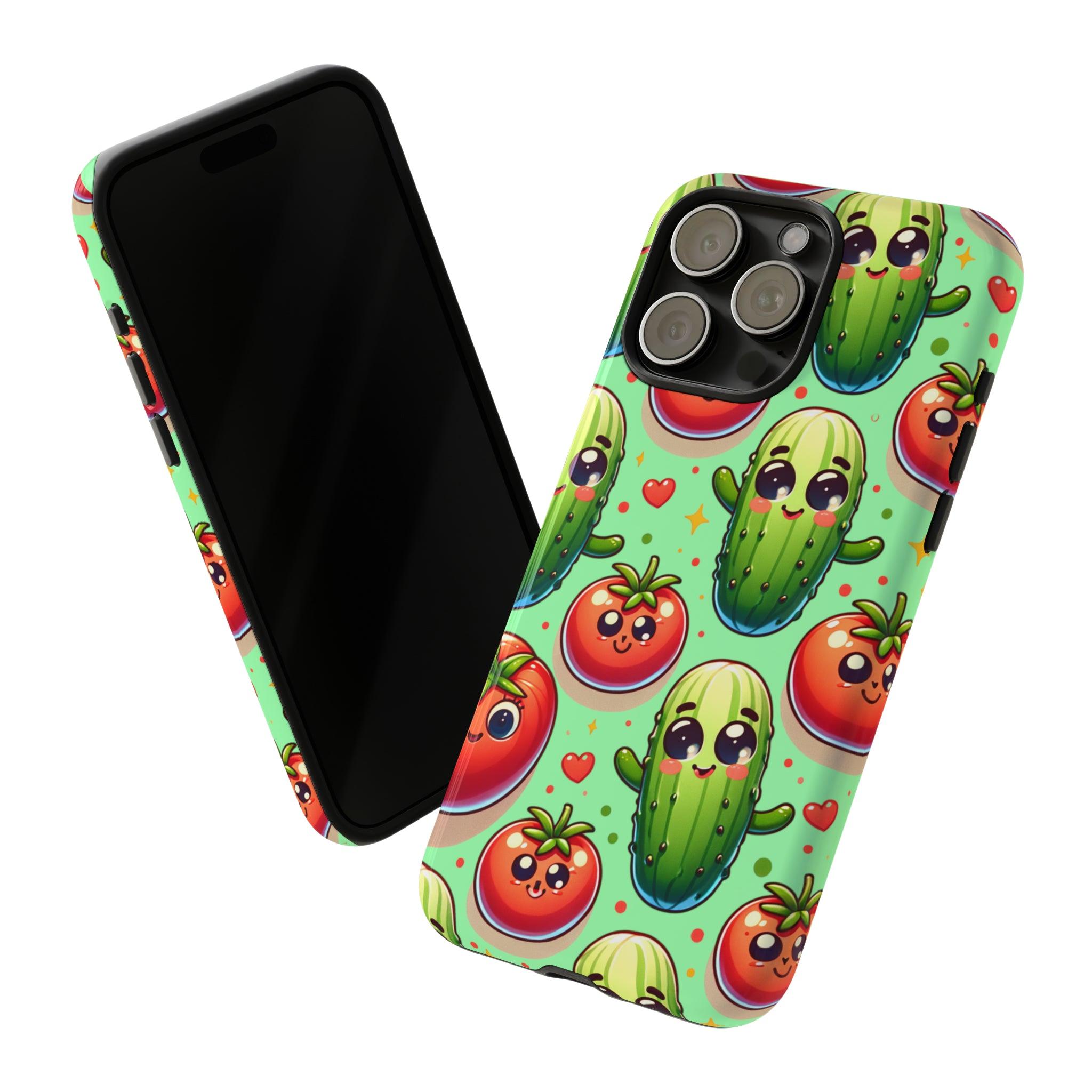 iPhone 15 Series Pickle and Tomato Design Tough Case - Encore2woiPhone 15 Pro MaxMatte