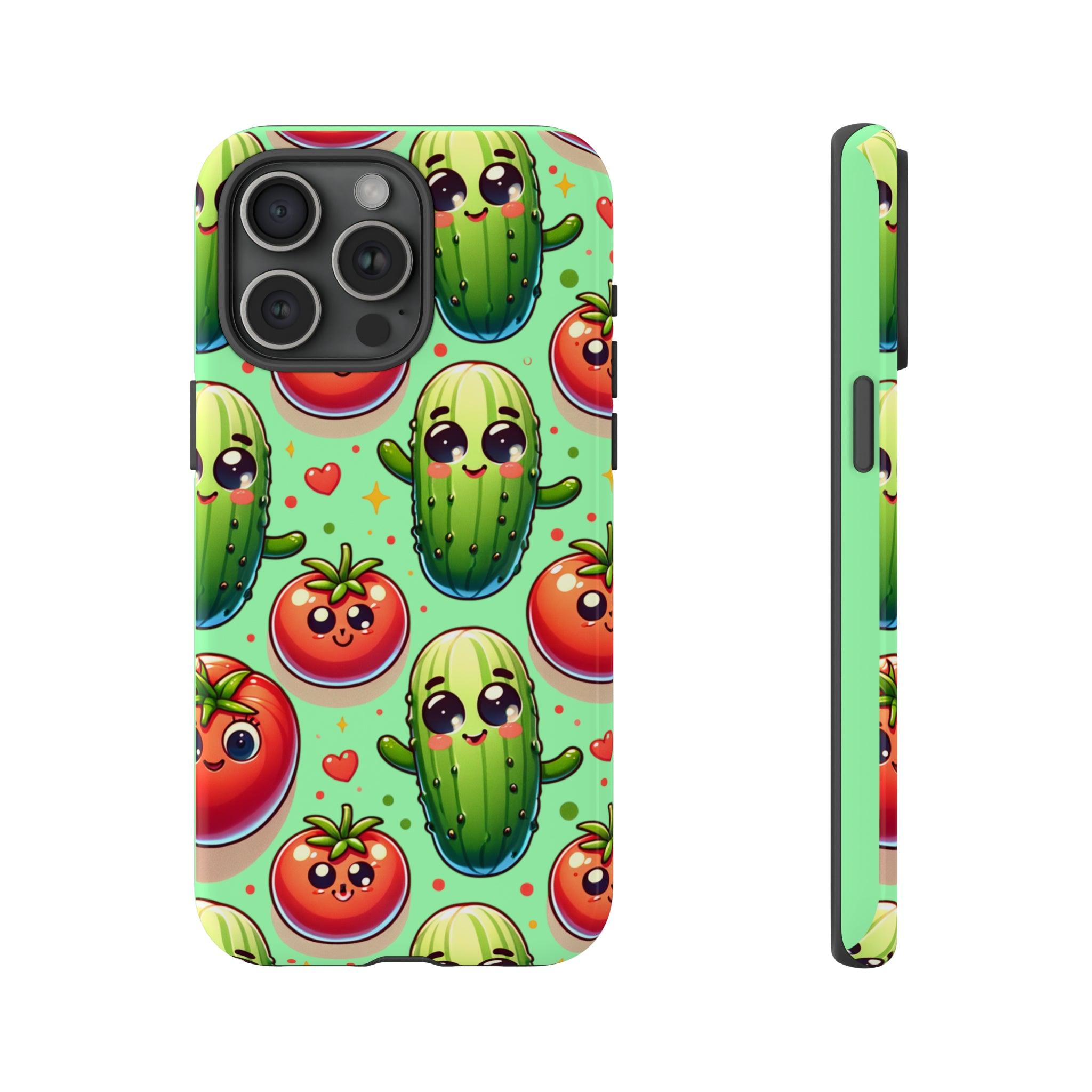 iPhone 15 Series Pickle and Tomato Design Tough Case - Encore2woiPhone 15 Pro MaxGlossy