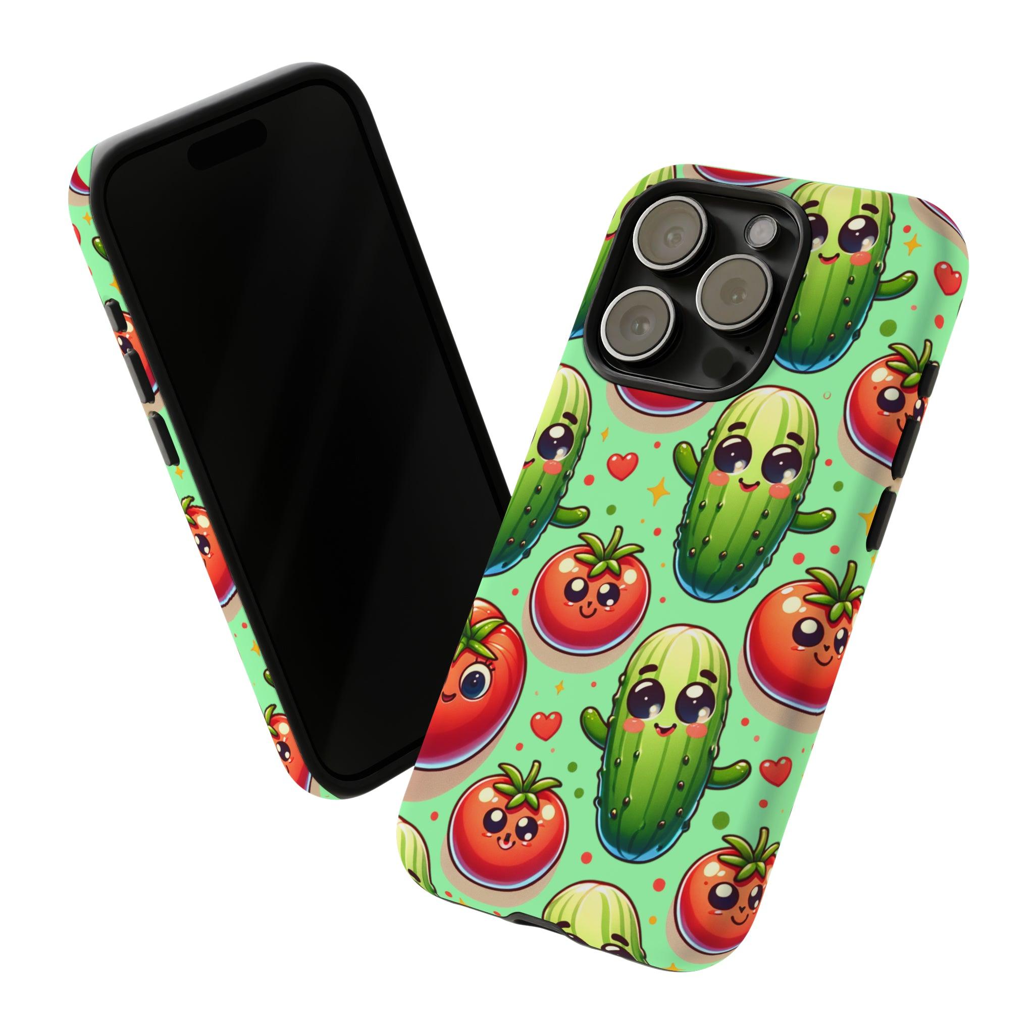 iPhone 15 Series Pickle and Tomato Design Tough Case - Encore2woiPhone 15 Pro MaxMatte