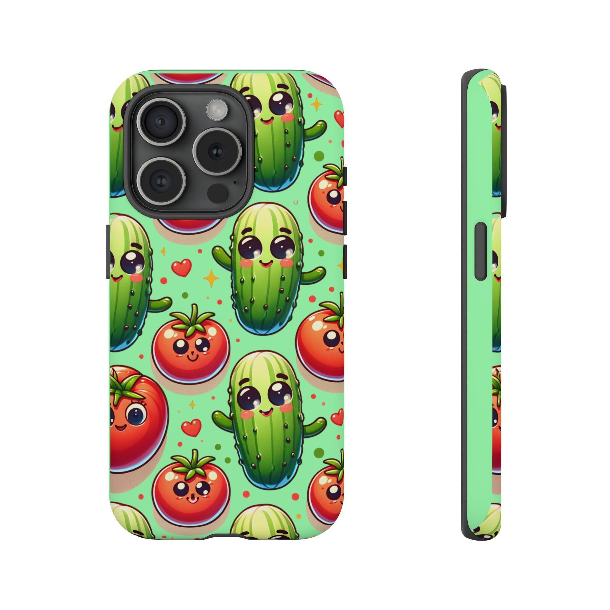 iPhone 15 Series Pickle and Tomato Design Tough Case - Encore2woiPhone 15 ProMatte