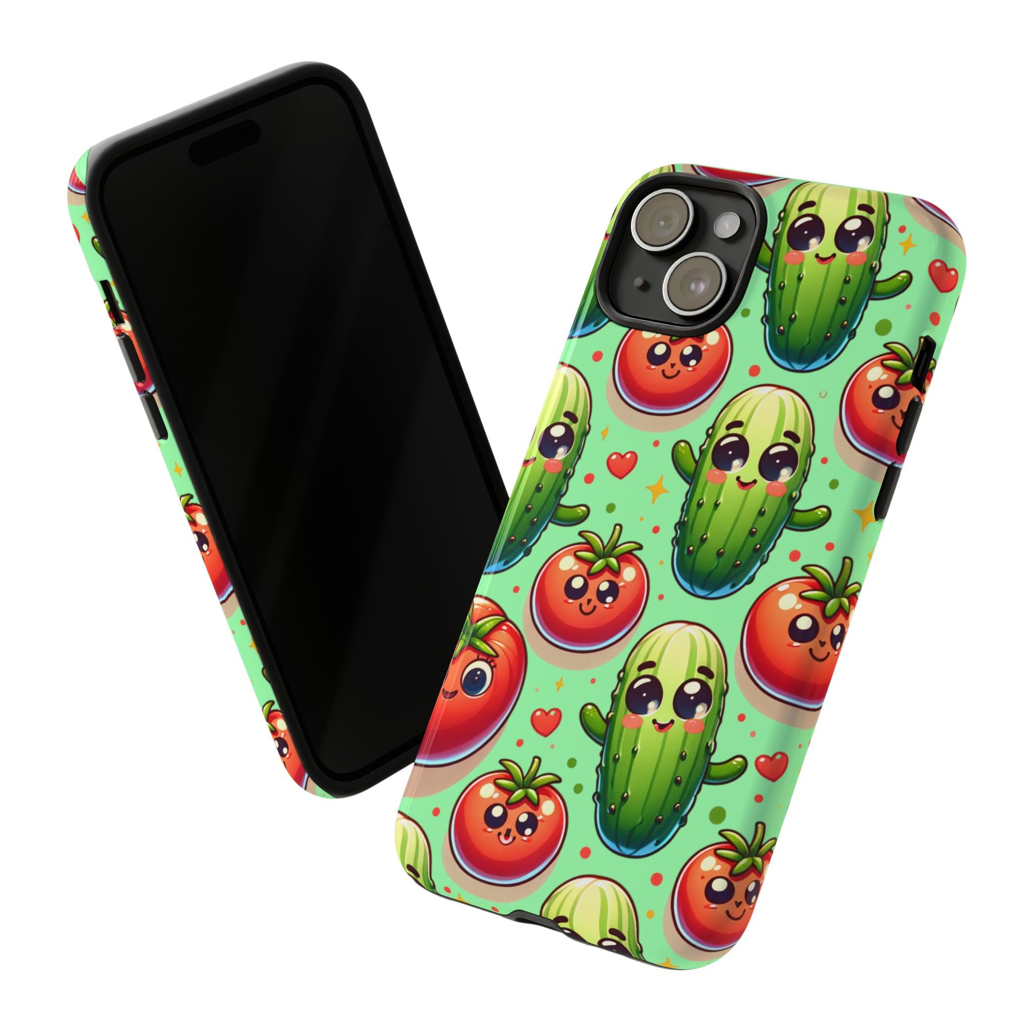 iPhone 15 Series Pickle and Tomato Design Tough Case - Encore2woiPhone 15 Pro MaxMatte