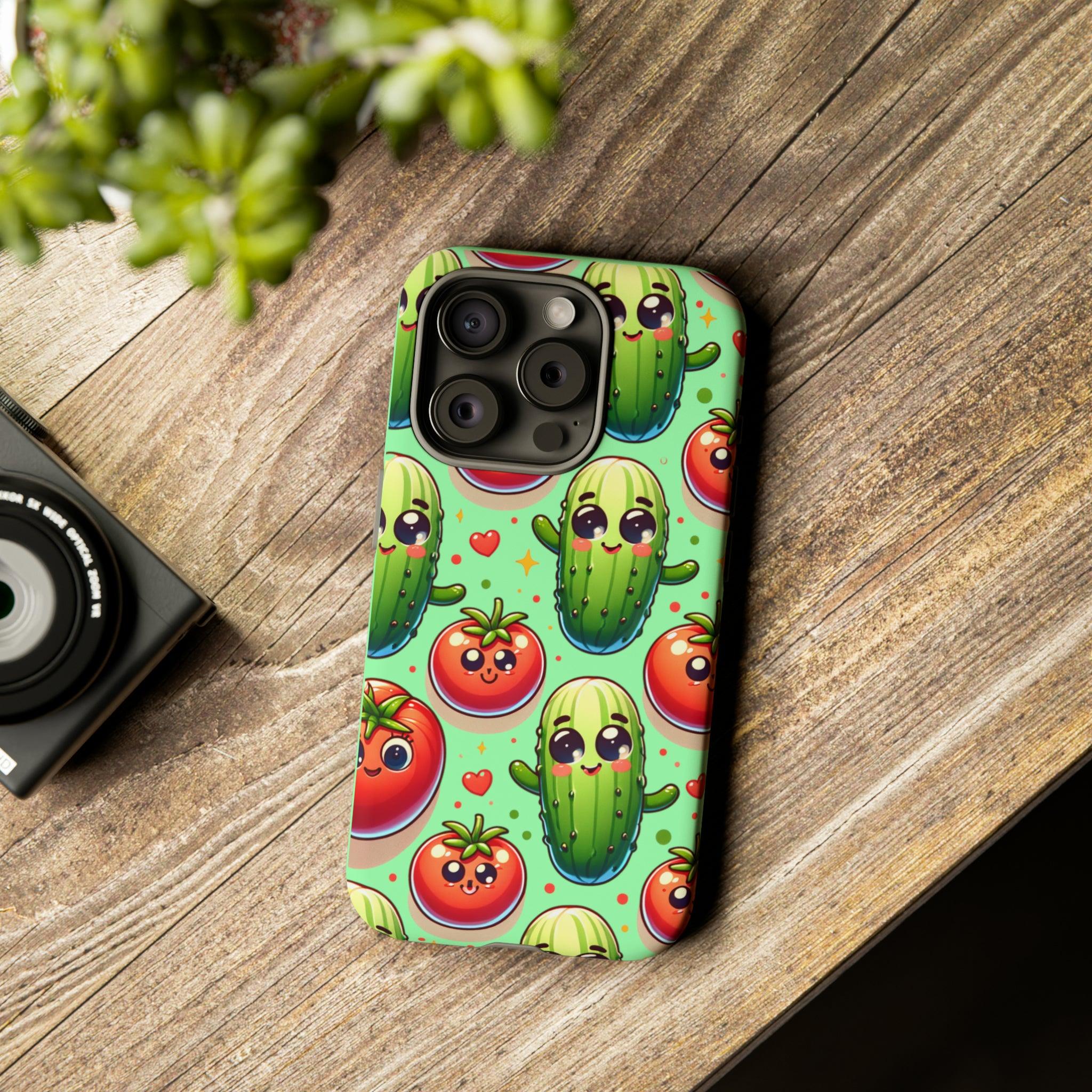 iPhone 15 Series Pickle and Tomato Design Tough Case - Encore2woiPhone 15 Pro MaxMatte