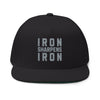 Iron Sharpens Iron Embroidered Flat Bill Cap Proverbs 27:17 Hat - Encore2woOne sizeBlack
