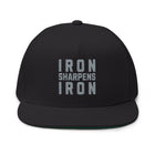 Iron Sharpens Iron Embroidered Flat Bill Cap Proverbs 27:17 Hat - Encore2woOne sizeBlack