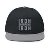 Iron Sharpens Iron Embroidered Flat Bill Cap Proverbs 27:17 Hat - Encore2woOne sizeBlack/Grey