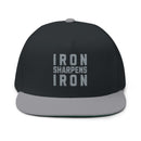 Iron Sharpens Iron Embroidered Flat Bill Cap Proverbs 27:17 Hat - Encore2woOne sizeBlack/Grey