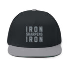 Iron Sharpens Iron Embroidered Flat Bill Cap Proverbs 27:17 Hat - Encore2woOne sizeBlack/Grey
