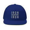 Iron Sharpens Iron Embroidered Flat Bill Cap Proverbs 27:17 Hat - Encore2woOne sizeRoyal