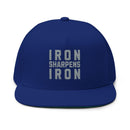 Iron Sharpens Iron Embroidered Flat Bill Cap Proverbs 27:17 Hat - Encore2woOne sizeRoyal