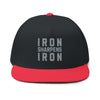 Iron Sharpens Iron Embroidered Flat Bill Cap Proverbs 27:17 Hat - Encore2woOne sizeBlack/Red