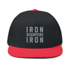 Iron Sharpens Iron Embroidered Flat Bill Cap Proverbs 27:17 Hat - Encore2woOne sizeBlack/Red