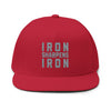 Iron Sharpens Iron Embroidered Flat Bill Cap Proverbs 27:17 Hat - Encore2woOne sizeRed