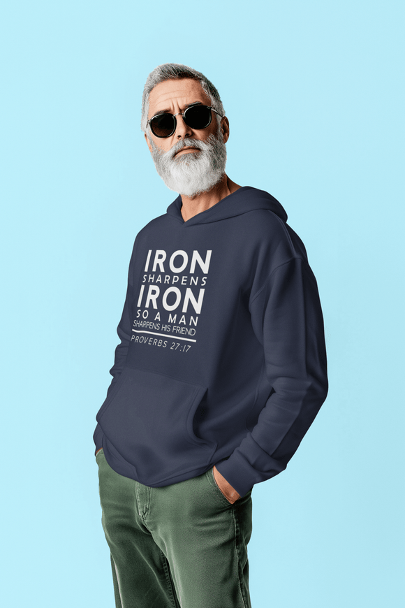 Iron Sharpens Iron Hoodie Proverbs 27 17 Faith Sweatshirt - Encore2woPurpleS