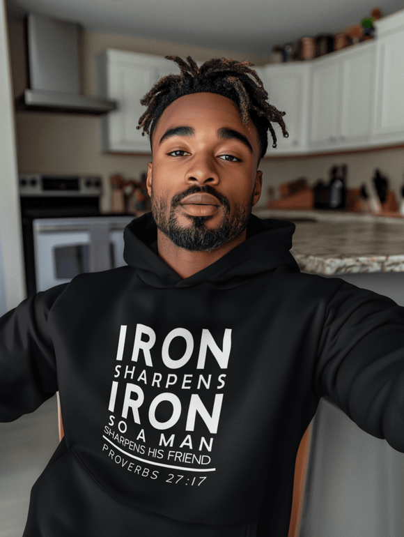 Iron Sharpens Iron Hoodie Proverbs 27 17 Faith Sweatshirt - Encore2woPurpleS