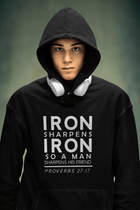 Iron Sharpens Iron Hoodie Proverbs 27 17 Faith Sweatshirt - Encore2woBlackS
