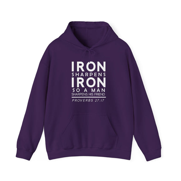 Iron Sharpens Iron Hoodie Proverbs 27 17 Faith Sweatshirt - Encore2woPurpleS