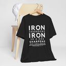 Iron Sharpens Iron So a Dad Sharpens His Children Dad Father’s Day Gift & Birthday T-Shirt - Encore2woTeam PurpleS
