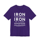Iron Sharpens Iron So a Dad Sharpens His Children Dad Father’s Day Gift & Birthday T-Shirt - Encore2woTeam PurpleS