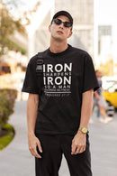 Iron Sharpens Iron T-Shirt - Proverbs 27:17 Inspirational Quote Tee - Encore2woBlackL