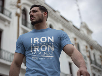 Iron Sharpens Iron T-Shirt - Proverbs 27:17 - Encore2woHeather True RoyalS