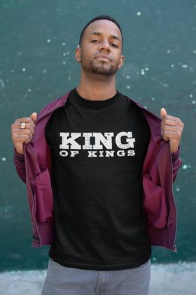 King of Kings Bold Lettered Unisex Short Sleeve Tee - Encore2woBlackS